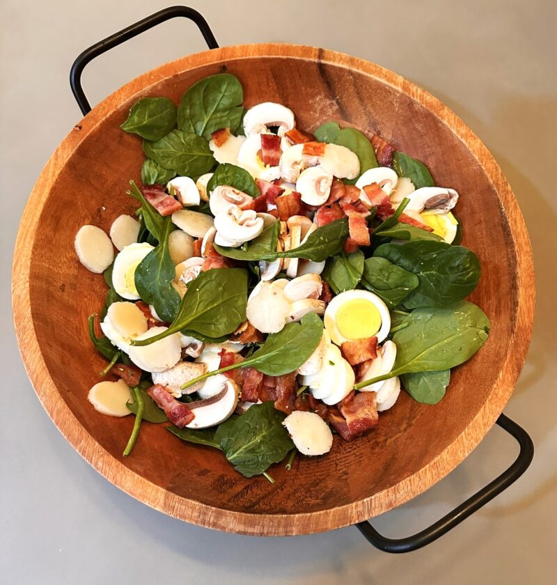 Bacon Egg Spinach Salad